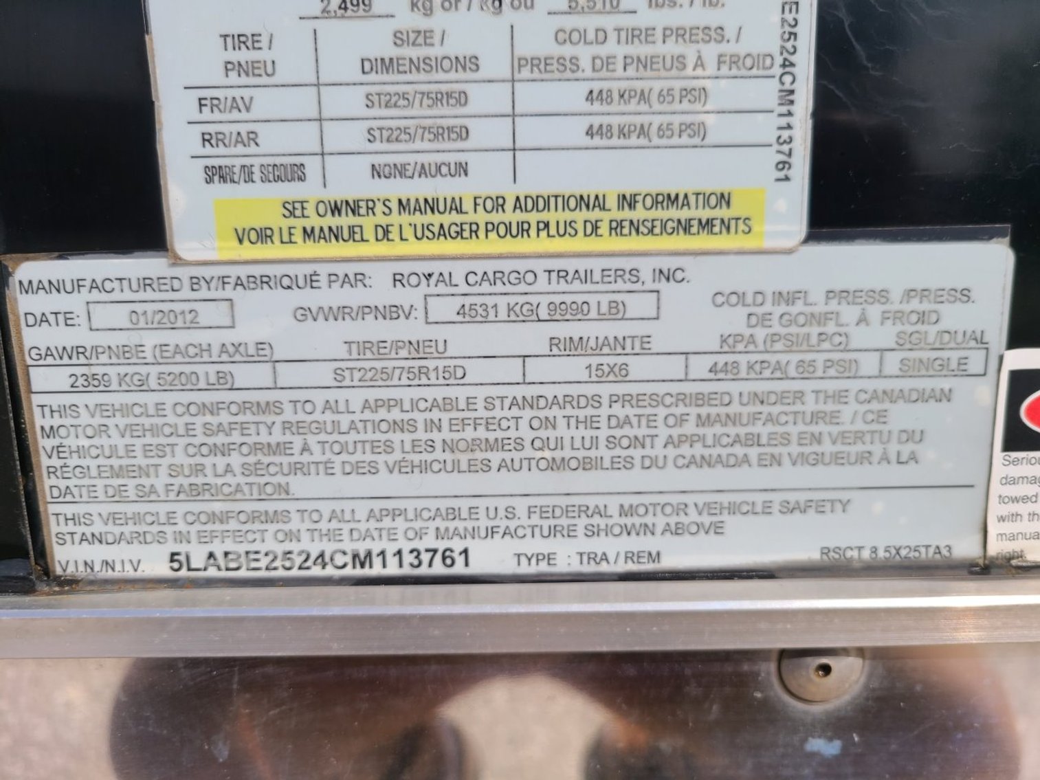 Image for 2012 Royal 25' Enclosed Trailer Online Only Auction!