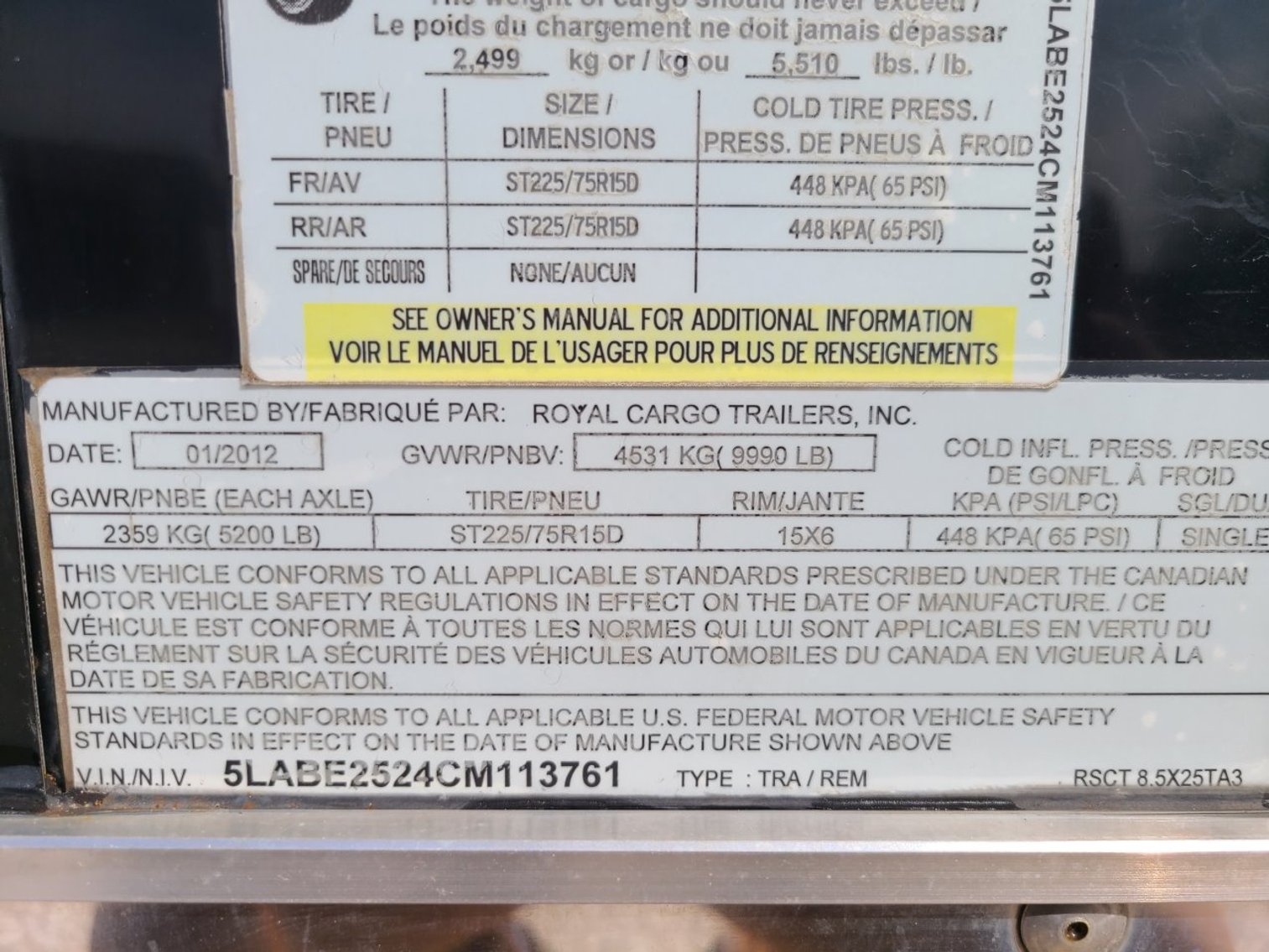 Image for 2012 Royal 25' Enclosed Trailer Online Only Auction!