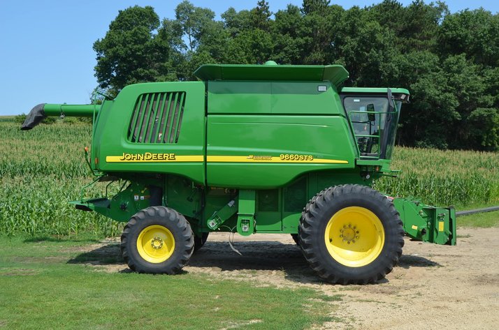 JD 9660 STS Combine & Heads, JD 4955, JD 4455, JD 7420 w/ Loader, Ford TW-35 and Farm Equipment