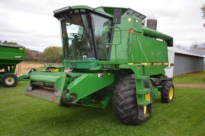 JD 9400 COMBINE, JD 4250 TRACTOR, AND JD FARM EQUIPMENT 