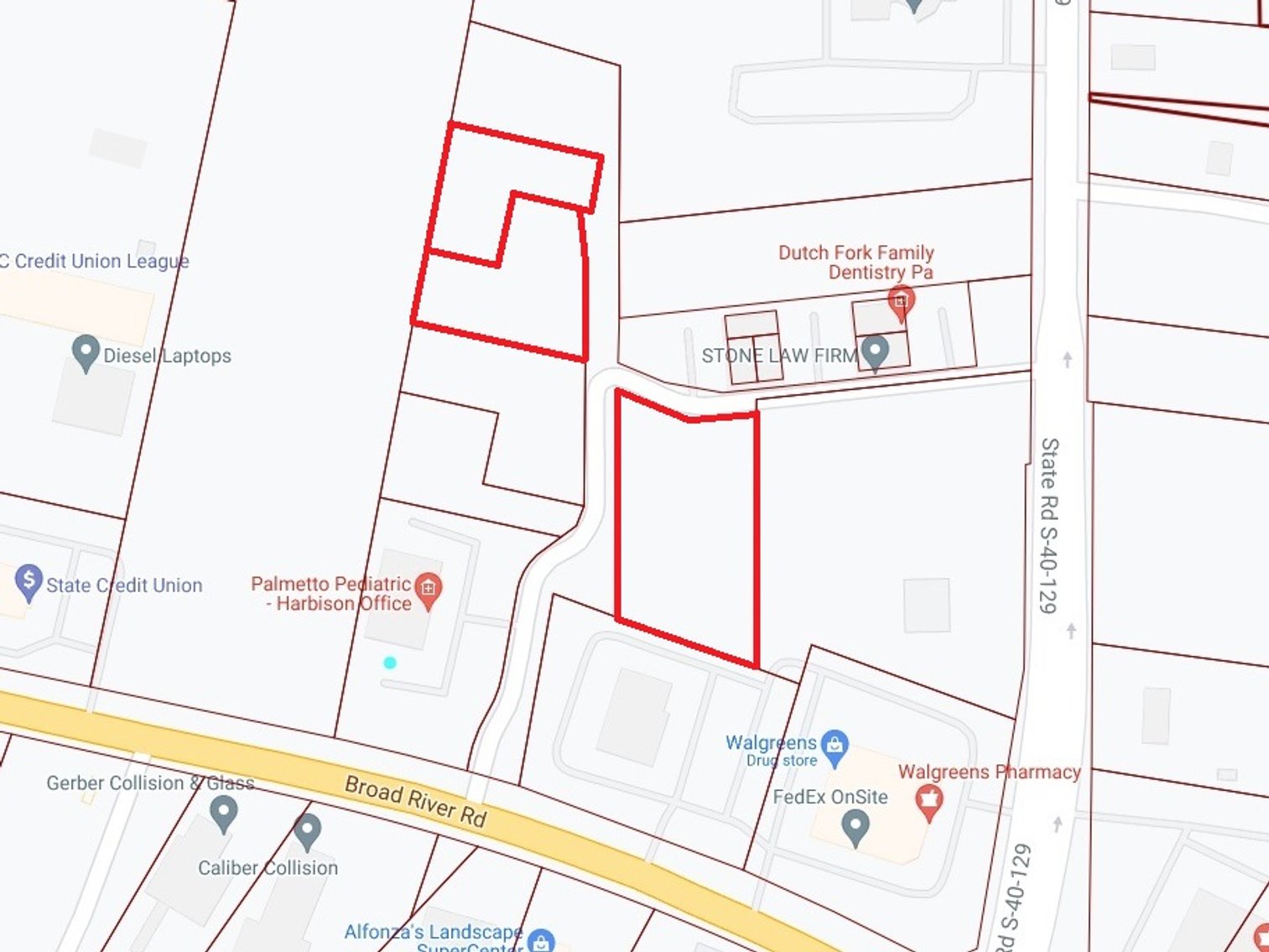 Image for Irmo, SC: 3 Commercial Lots Totaling 2 Acres at 7448 Broad River Rd, Irmo, SC 29063 (Richland County)
