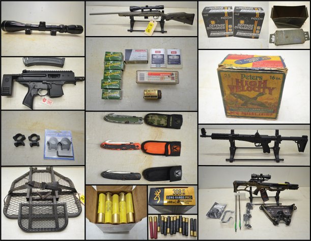 GUNS, CROSSBOWS, AMMO, HUNTING BLINDS AND MORE - Mondovi, WI