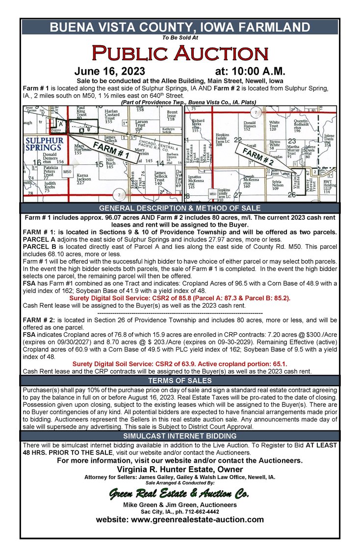 Image for Buena Vista County Land Auction!