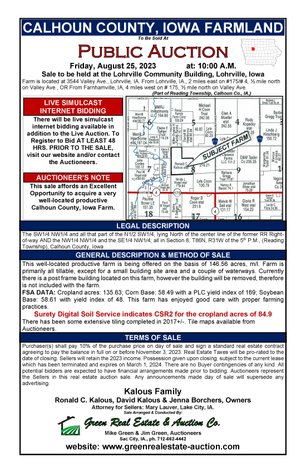 Image for Calhoun County, IA Land Auction!