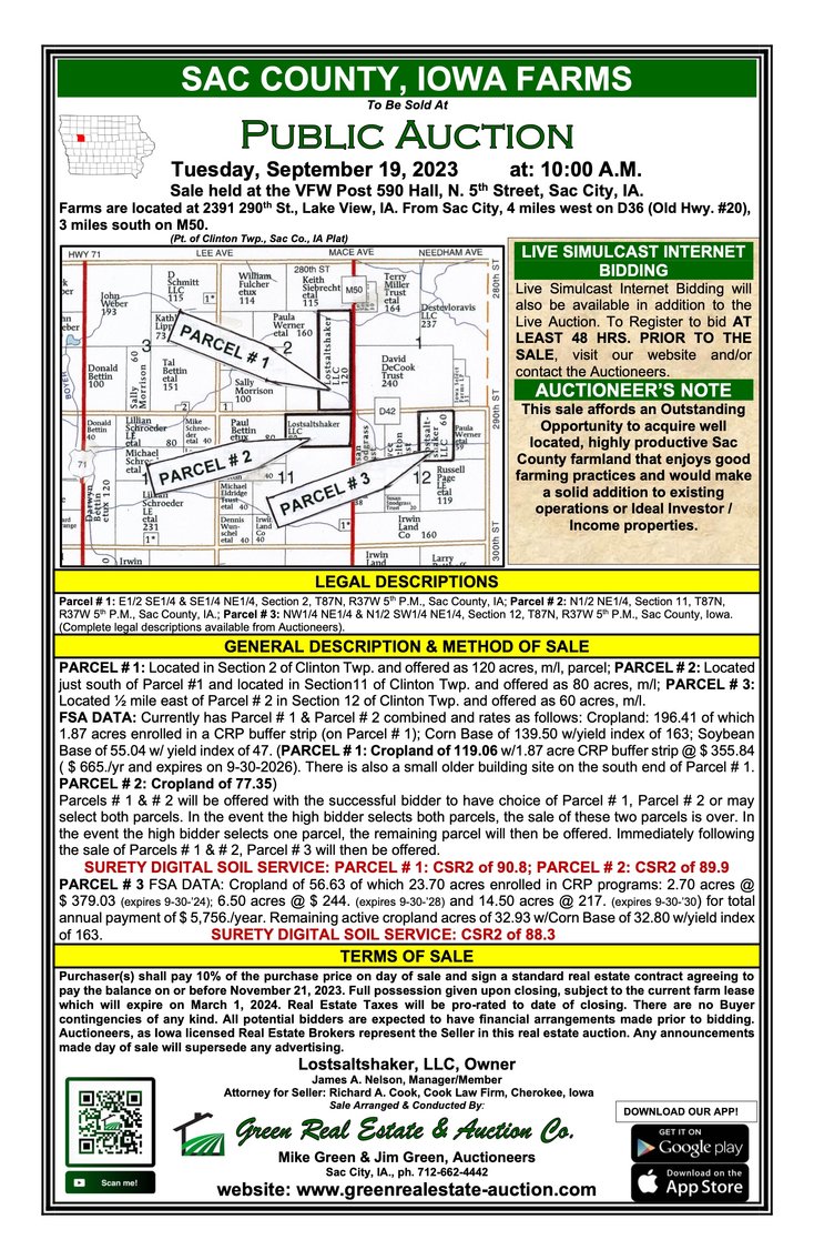 Image for Sac County, Iowa Land Auction!