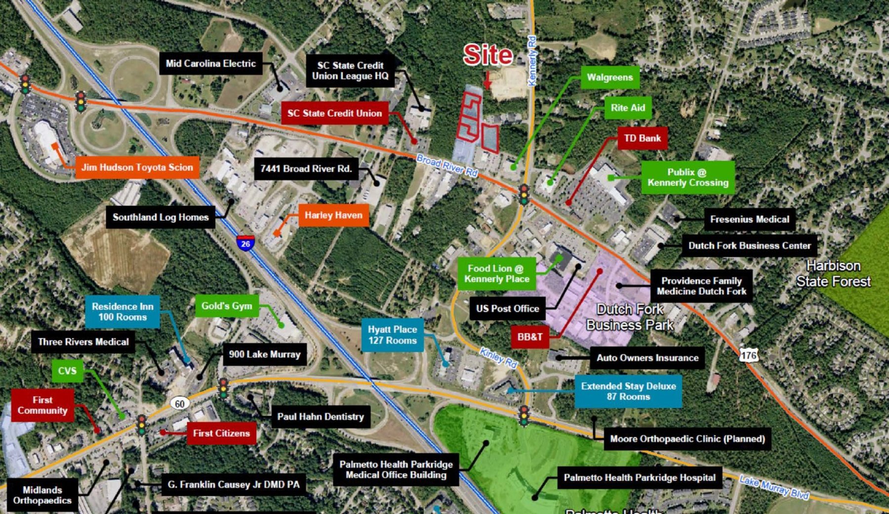 Image for Irmo, SC: 5 Development Parcels on 3.06+ Acres at 7448 Broad River Rd., Irmo, SC 29063 (Richland County)
