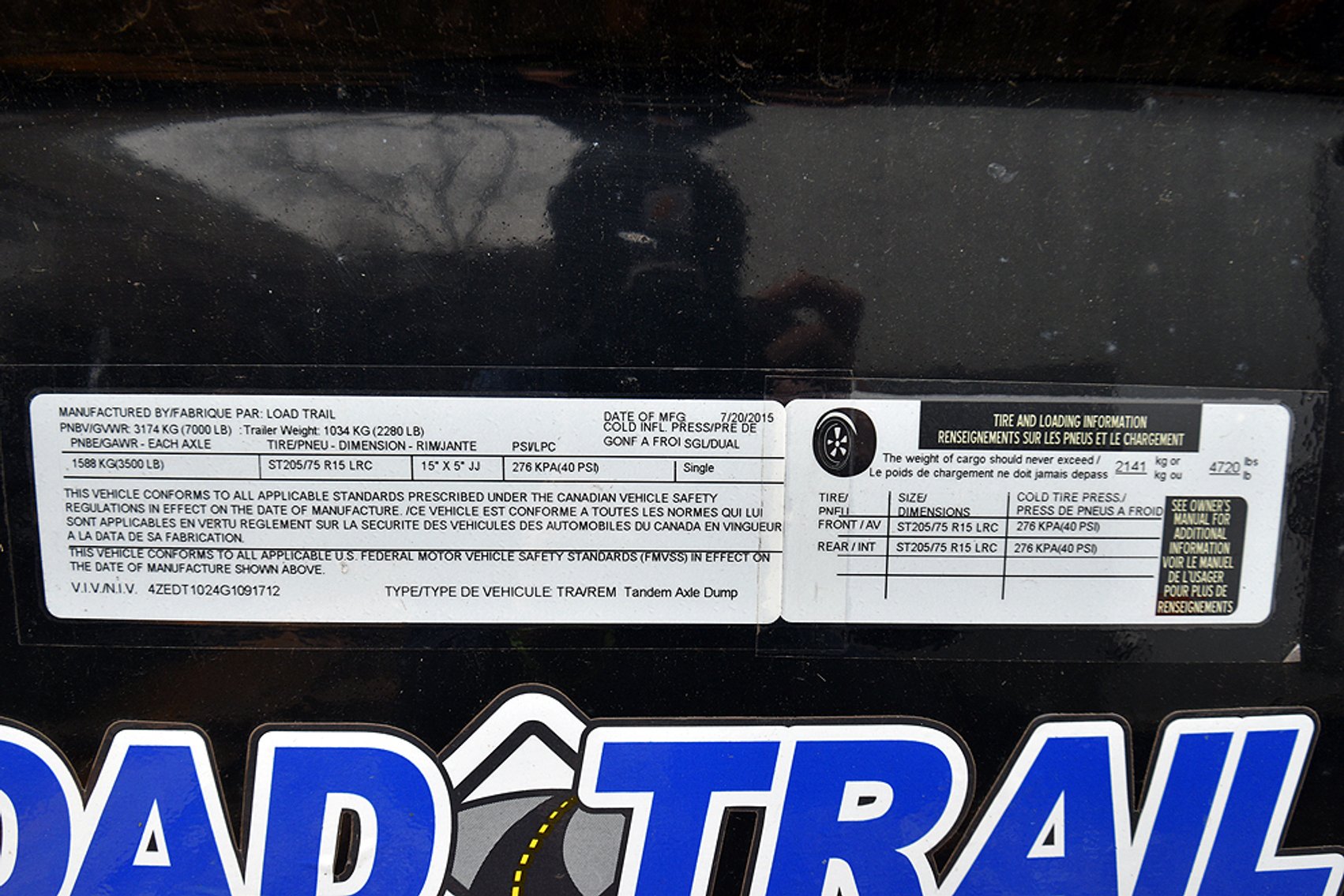 Image for 2016 Load Trail tandem axle dump trailer