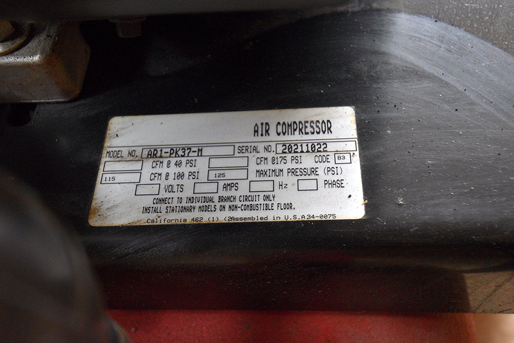 Image for Mi-T-M model AR1-PK37-M rotary screw single stage air compressor