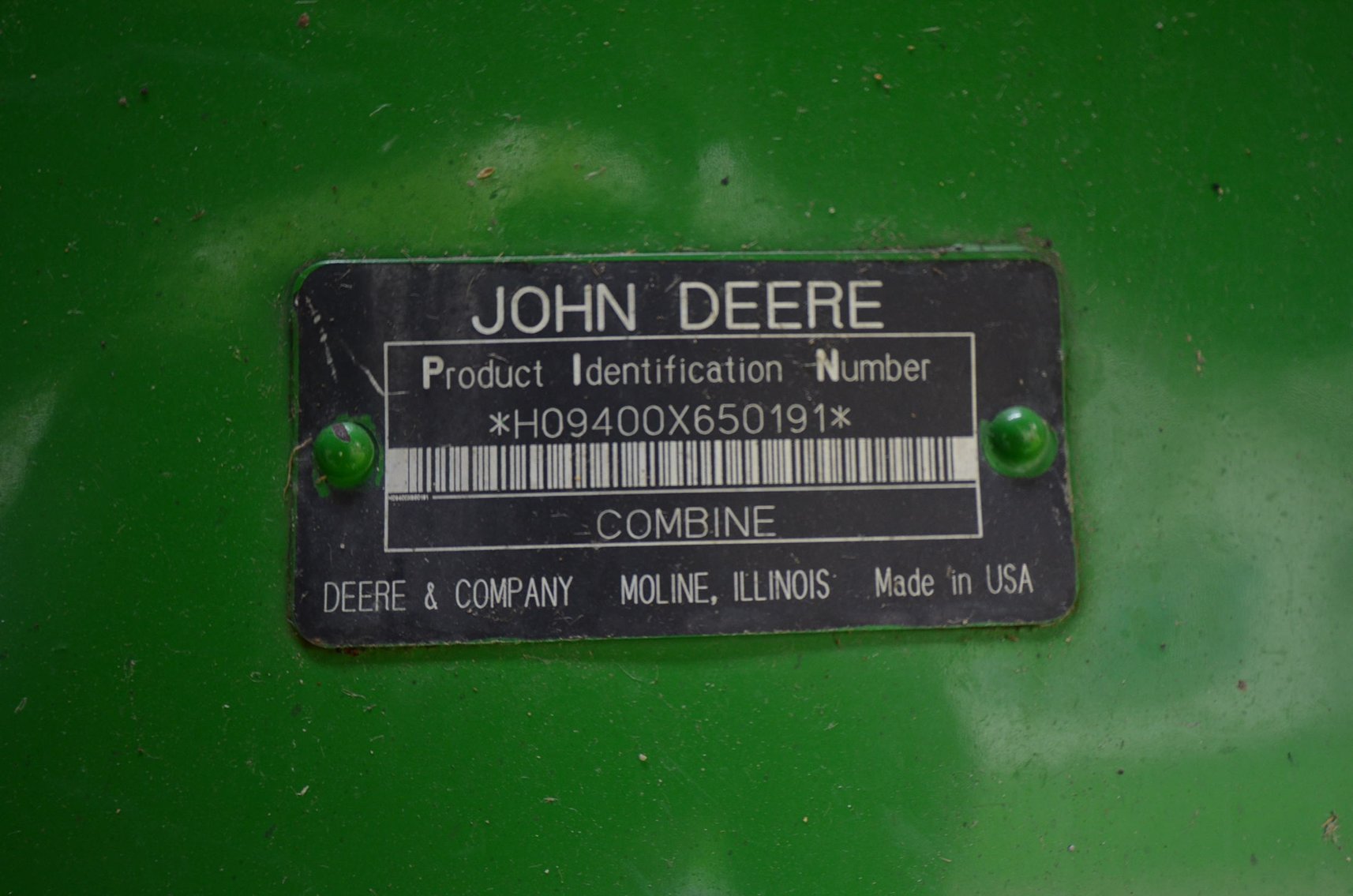 Image for JD 9400 COMBINE, JD 4250 TRACTOR, AND JD FARM EQUIPMENT