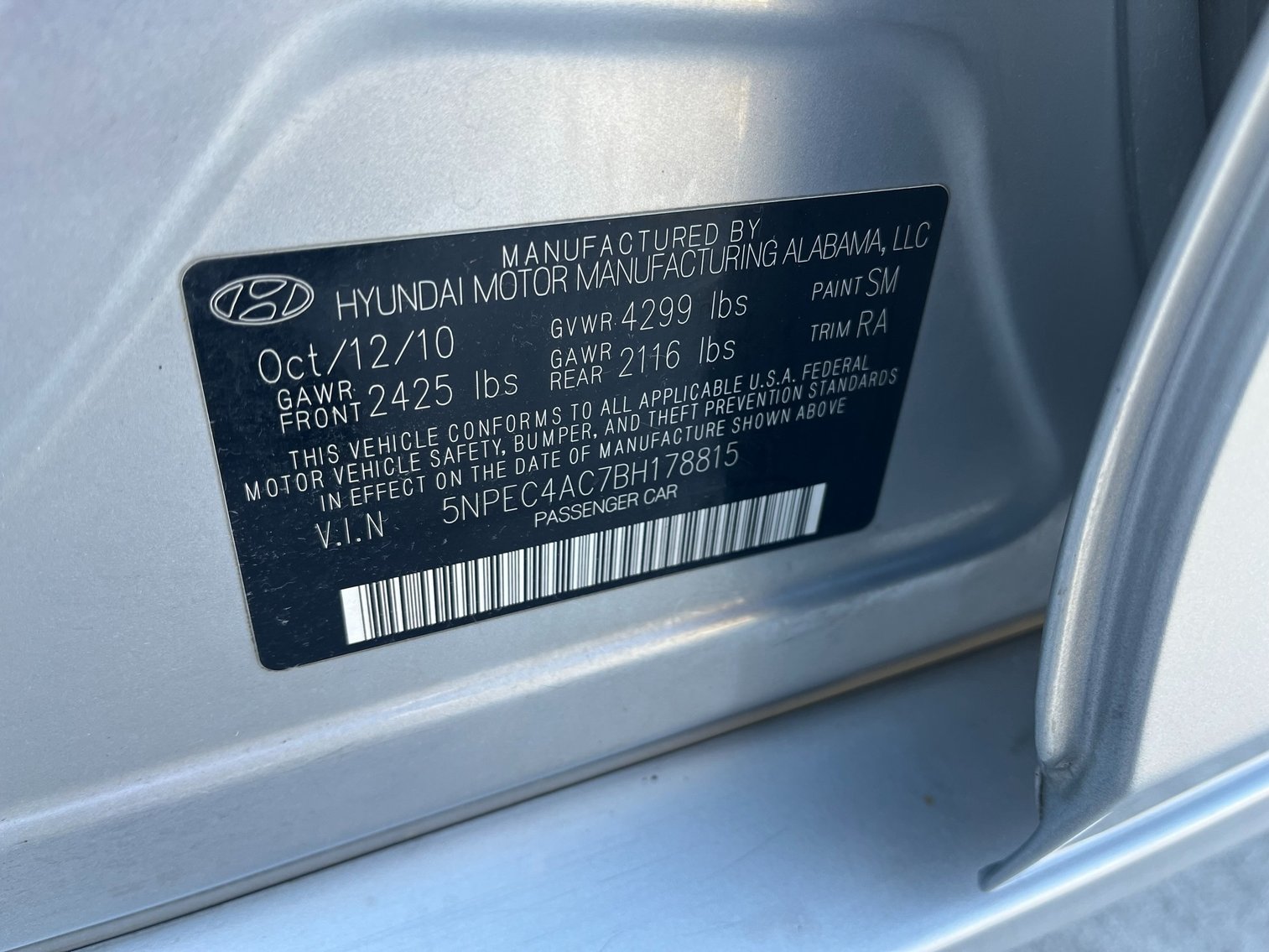 Image for 2011 Hyundai Sonata GLS!