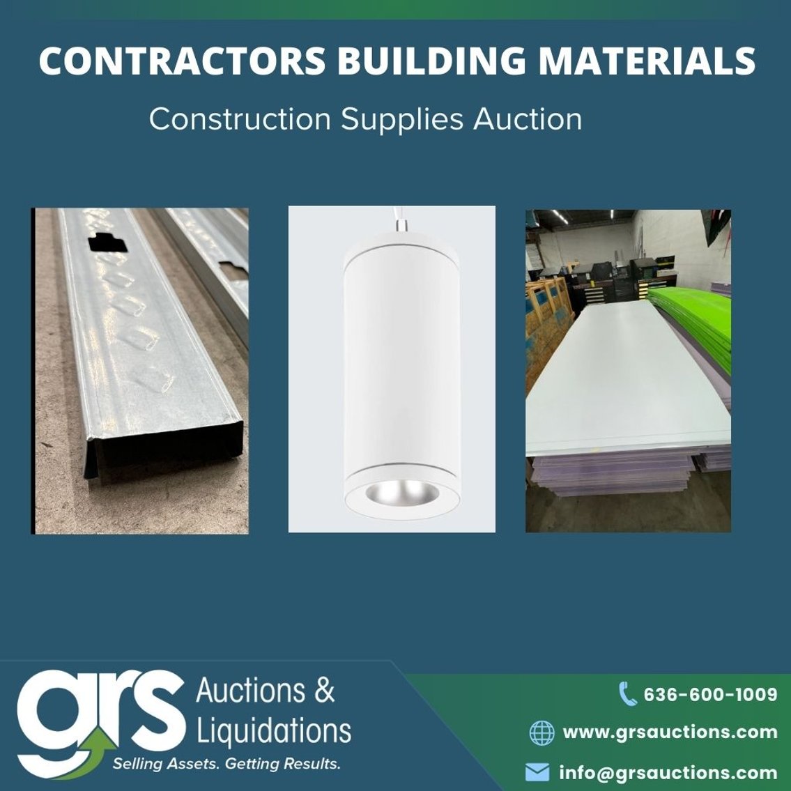 Contractors Building Materials and Construction Supplies Auction