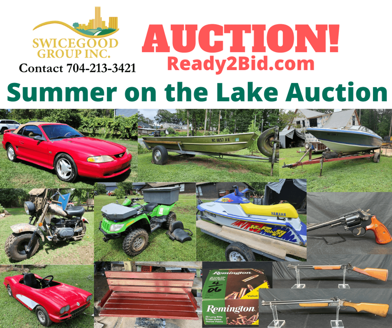 Summer on the Lake Auction: Boats, Trailers, Firearms, Ammo, Mustang GT Convertible & MORE