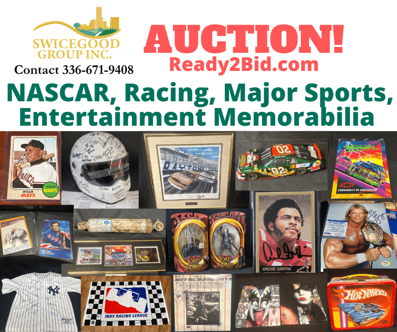 NASCAR, Racing, Major Sports, Entertainment Memorabilia Auction