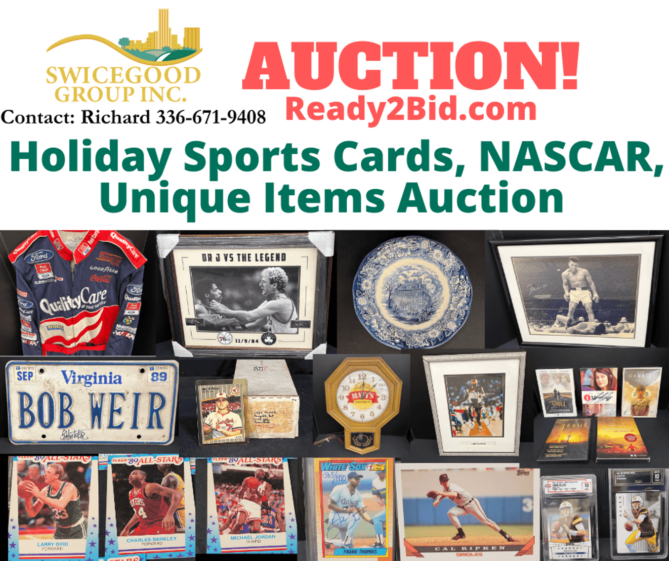 Holiday Sports Cards, NASCAR, Unique Items Auction