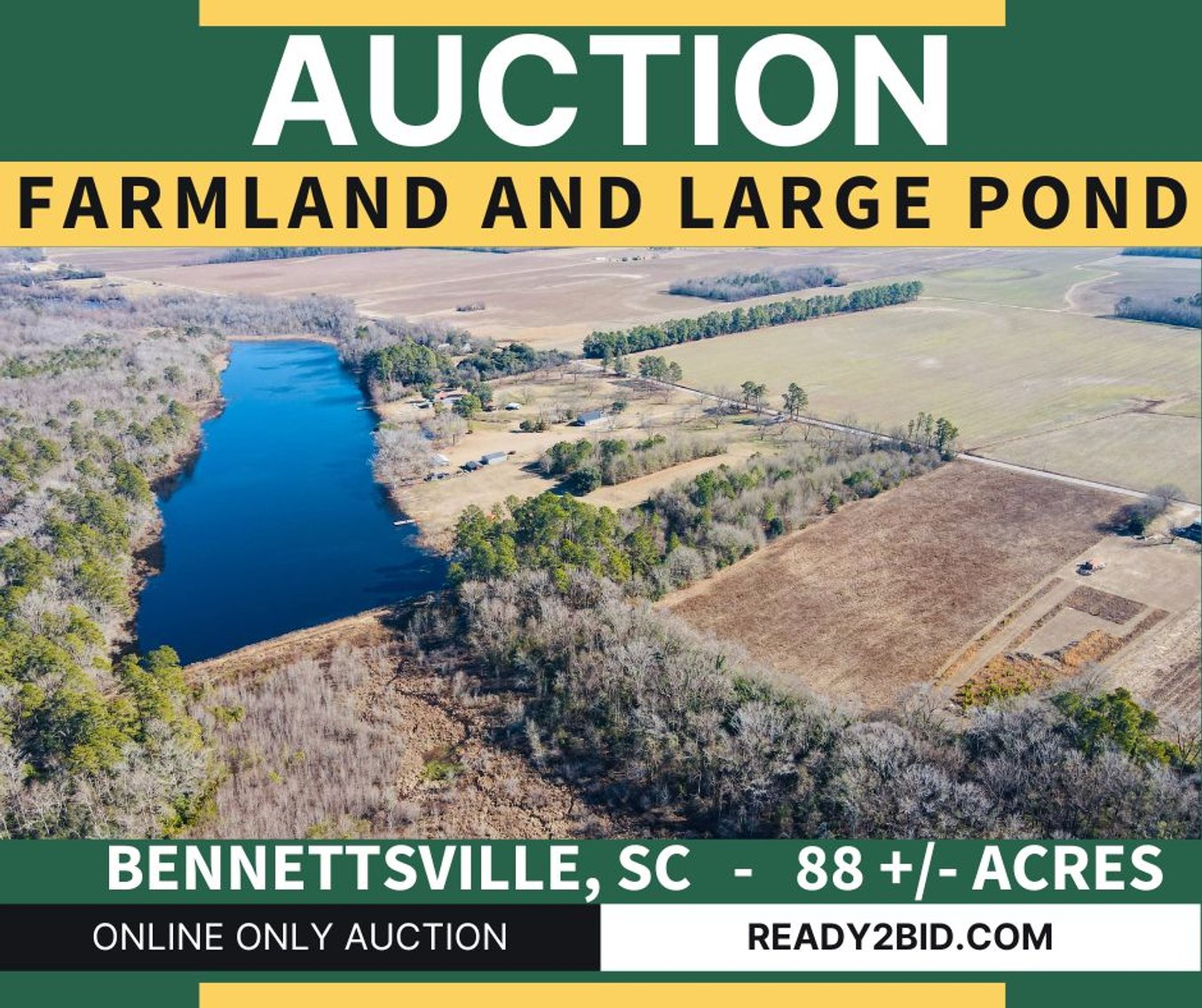 Bennettsville, SC Farmland and Large Pond