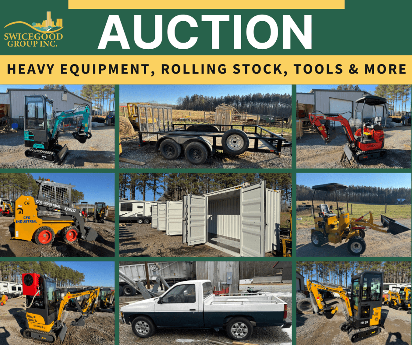 Heavy Equipment, Rolling Stock, Tools and MORE!