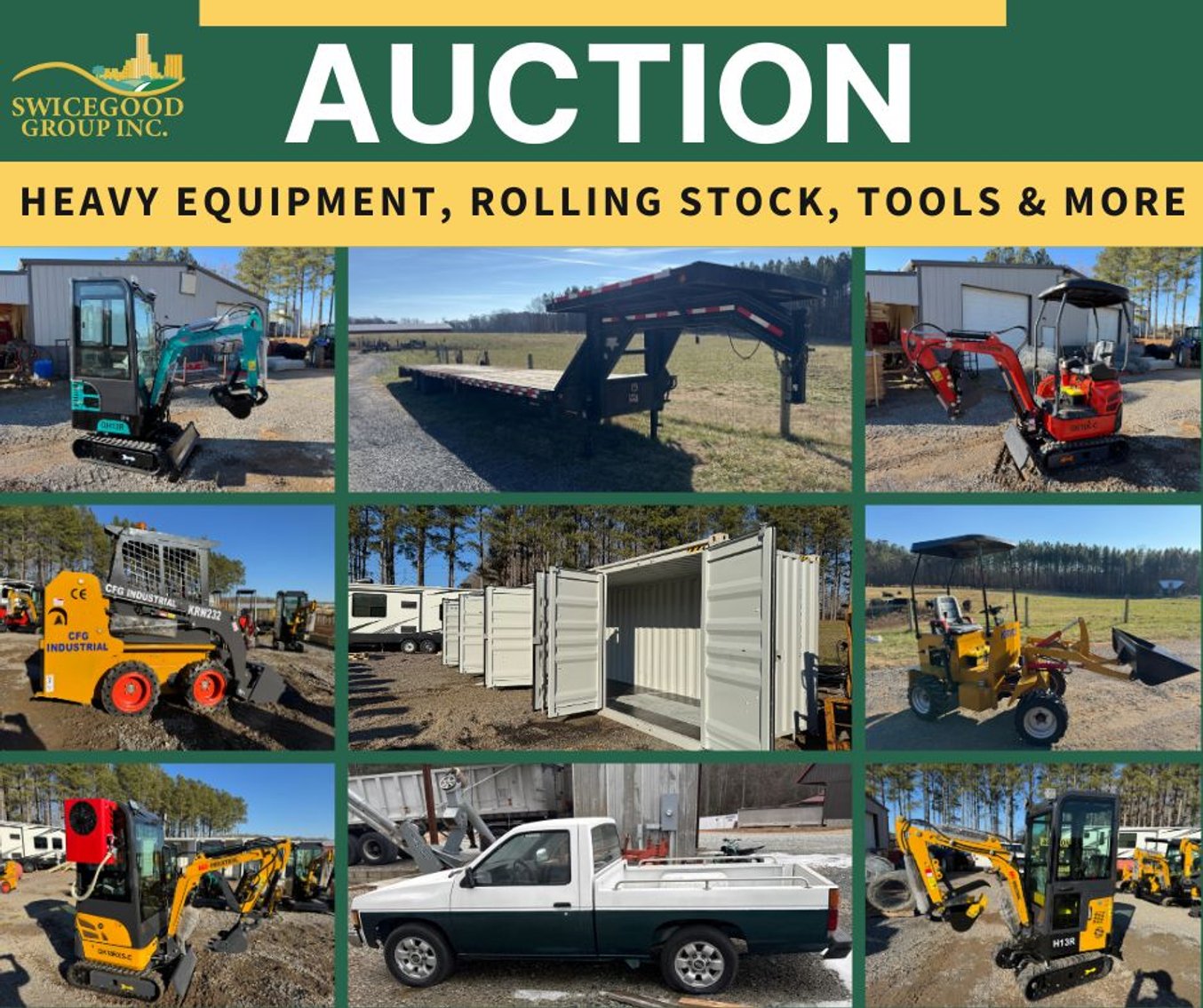 Heavy Equipment, Rolling Stock, Tools and MORE!