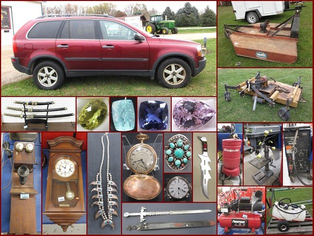 Outdoor, Tools, Decorative Knives, Pocket Watches and Gemstones (blue tag)