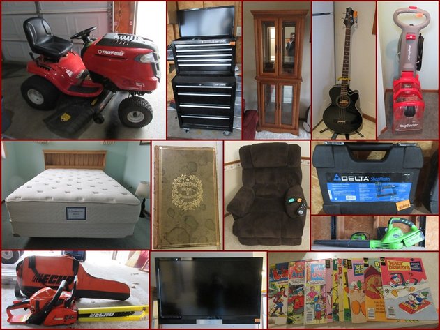 Lawn Tractor, Tools, Collectibles & Household