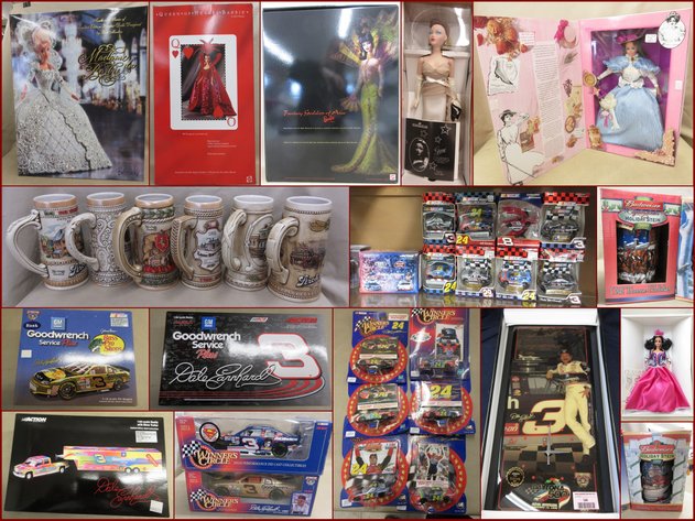 Barbie Collector Dolls and Nascar Die-cast Collectibles (pink tag)