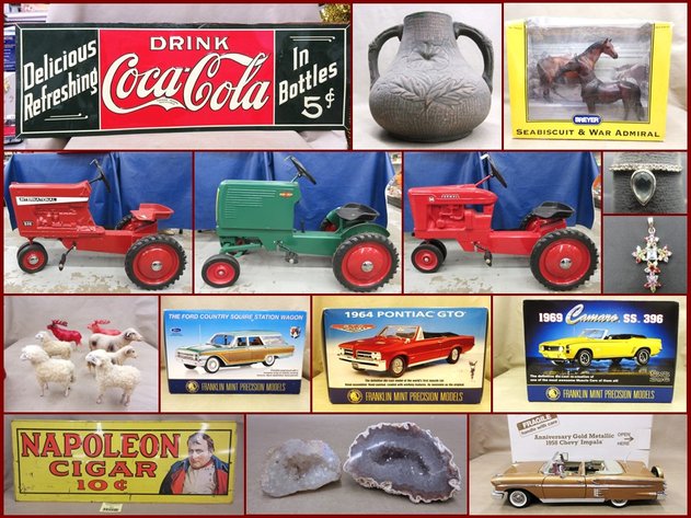 Pedal Tractors, Die-cast, Sterling and Collectibles (yellow tag)