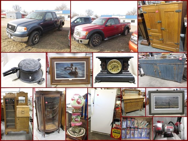 Antique Furniture, Trucks, Signed Prints and Sporting (red tag)