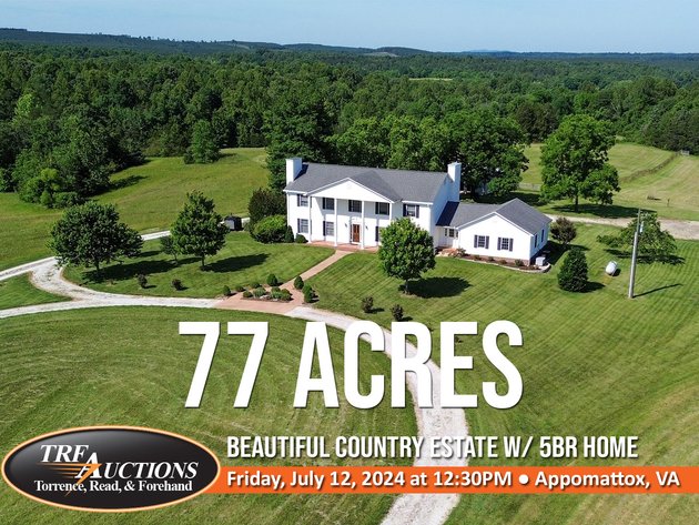 77 Acre Country Estate in Appomattox VA