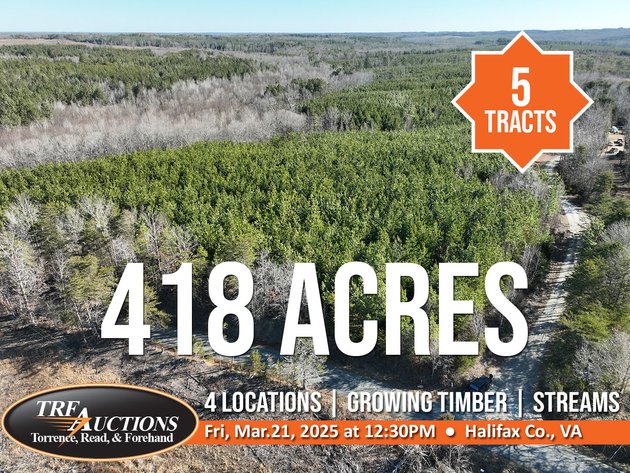 418 Acres - 4 Locations in Halifax County