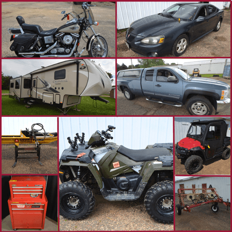 CAMPERS, TRACTOR, VEHICLES, ATVS, TOOLS, AND MORE! - Mondovi, WI
