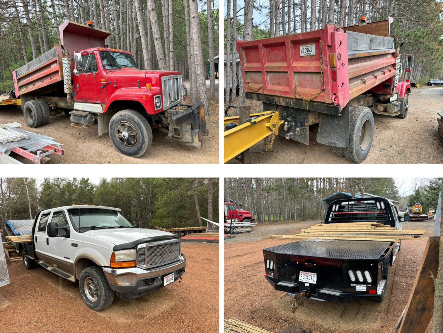 1994 International Navistar 2554 4X2 Dump Truck & 2001 Ford F-250 Super Duty With Flatbed