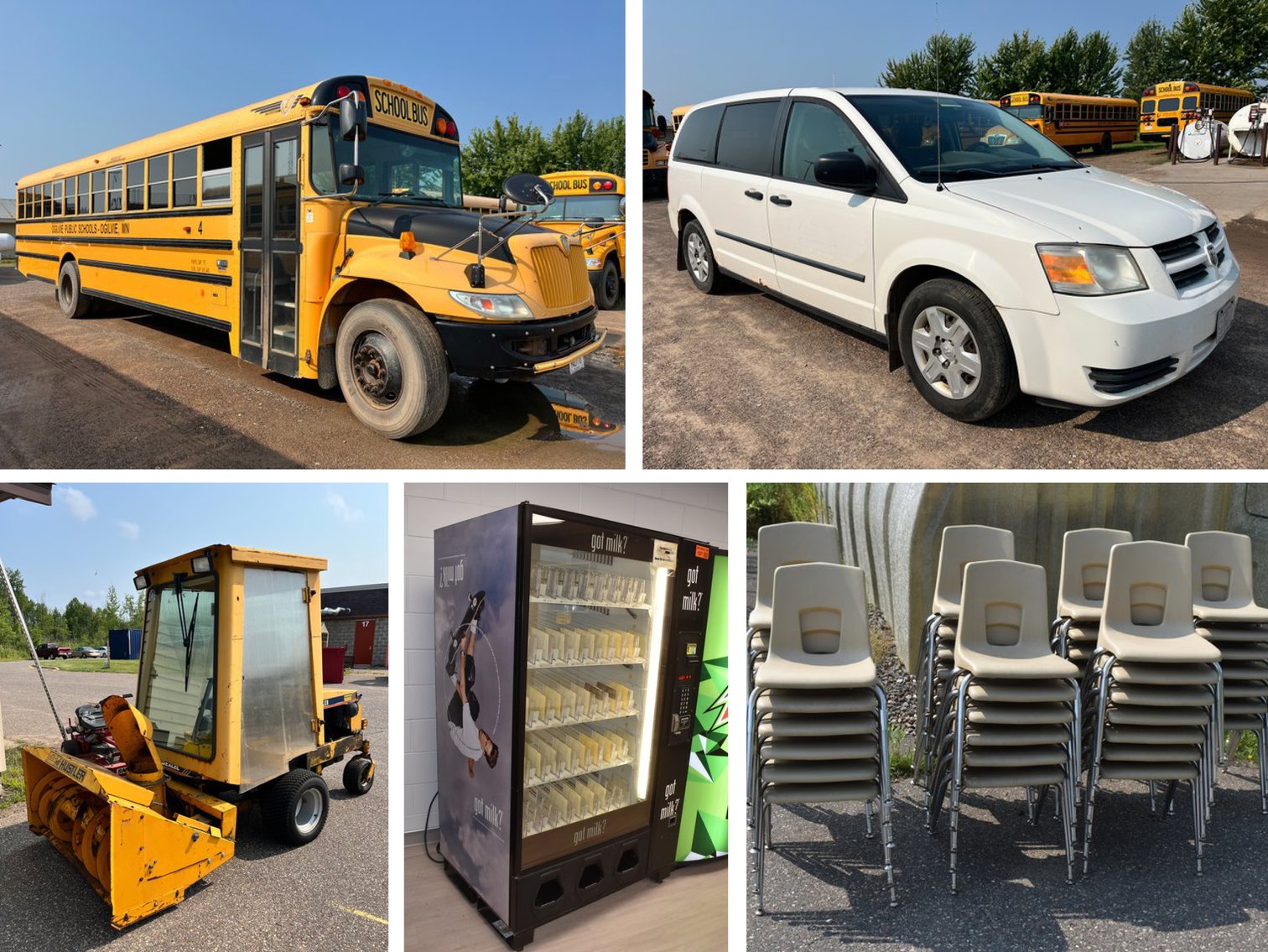 Surplus School Equipment: Vehicles, Snow Blower, Vending Machines, Furniture (125830)