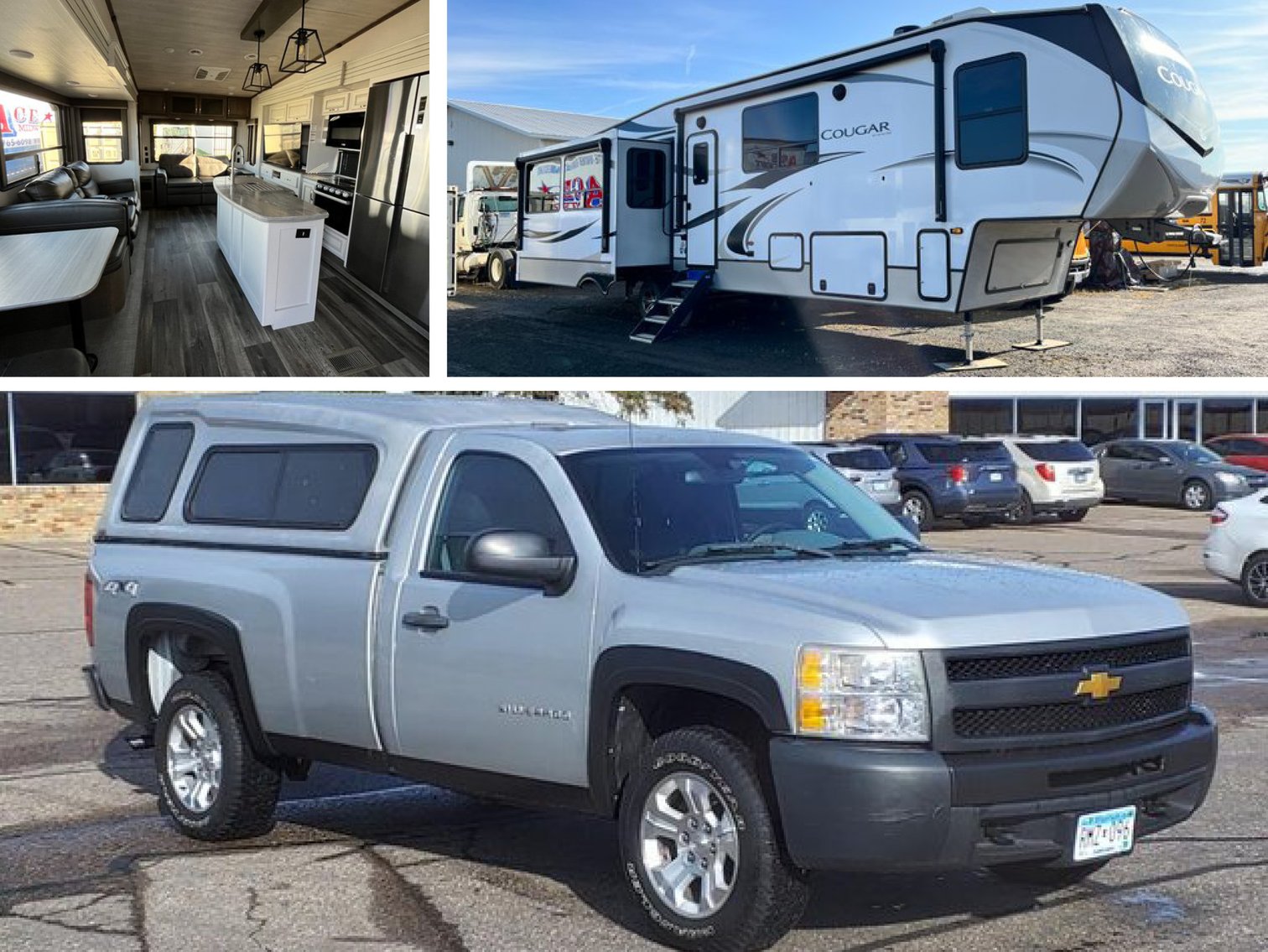 2021 Cougar By Keystone 5th Wheel Camper & 2011 Chevrolet Silverado 1500 Work Truck (131524)