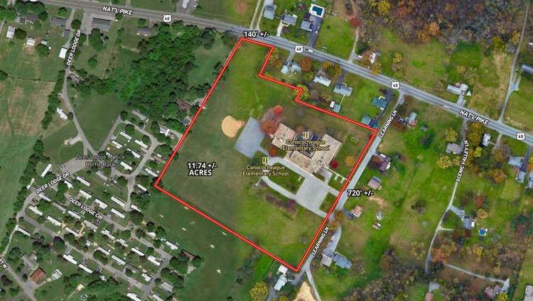 11.74 +/- Acres & 26,000 +/- sf. Former School Building w/Business Zoning in Hagerstown, MD--ONLINE ONLY BIDDING!!