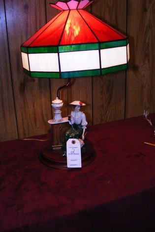 Stained glass porcelain Coca Cola lamp