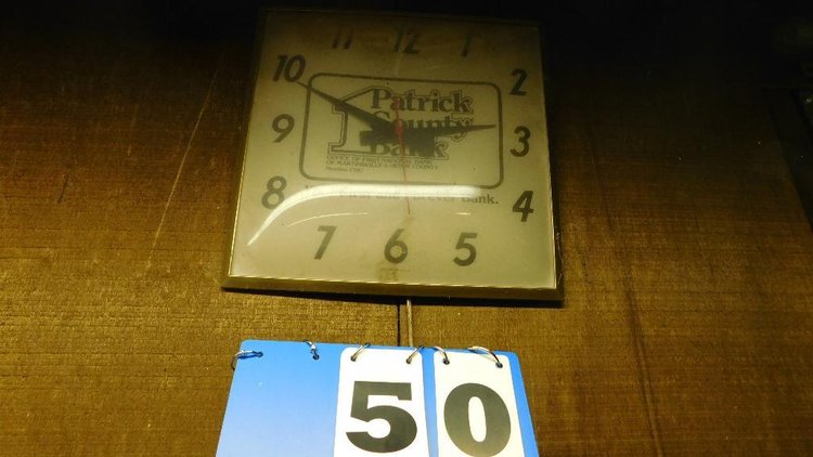 Wall clock (Patrick County Bank)