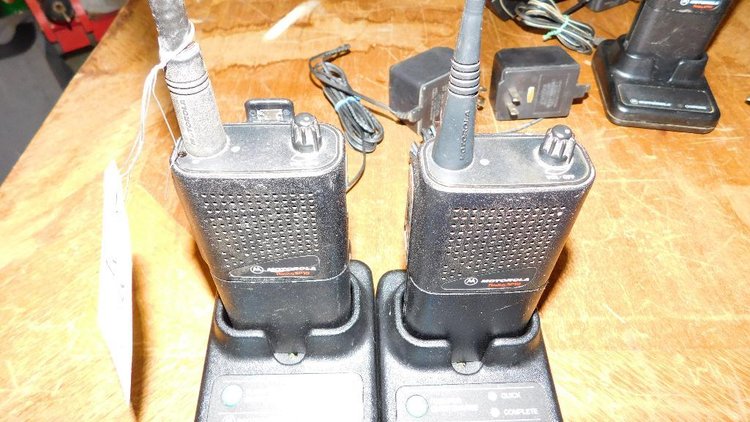 2 Motorola hand held radios w/chargers