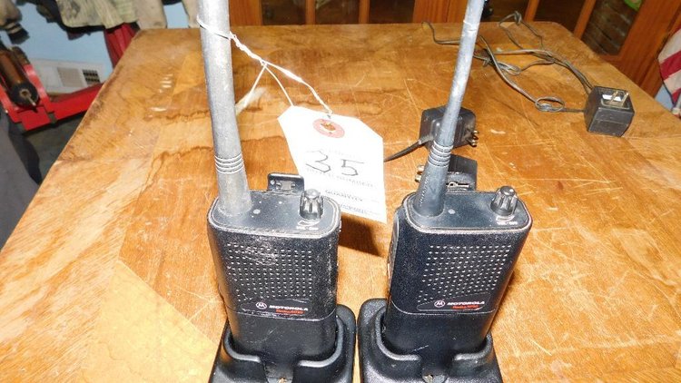 2 Motorola hand held radios w/chargers