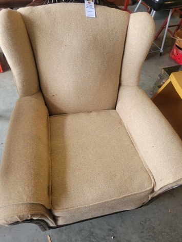 Straight back fabric chair