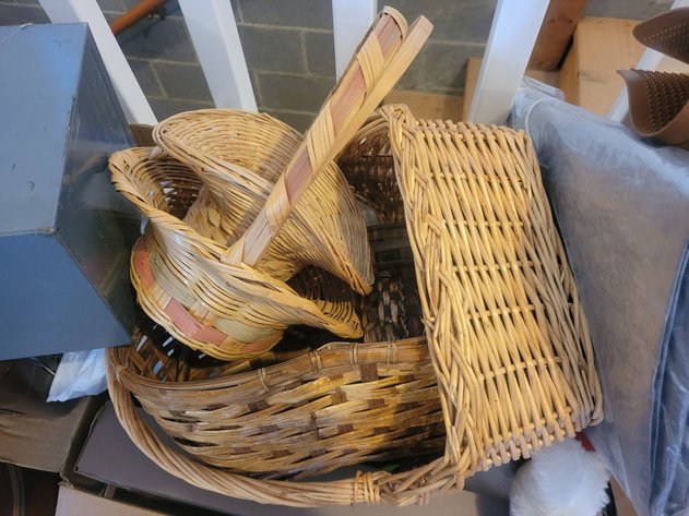 Jar, baskets, vacuum cleaner, filing box