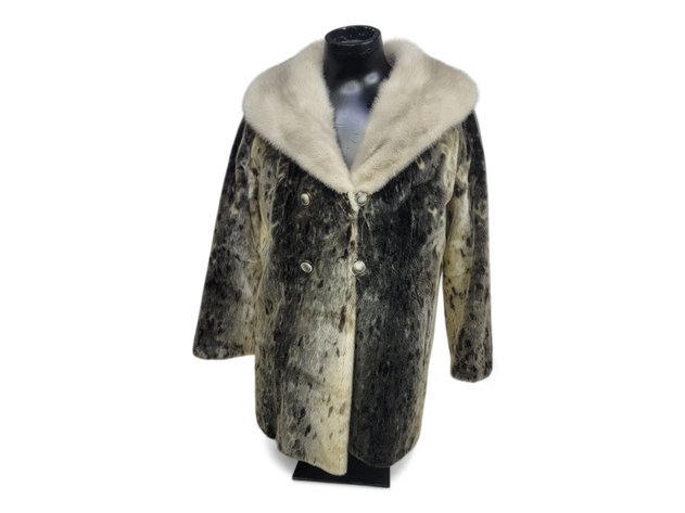 Spotted Seal Fur Coat w/ Pearlized Buttons