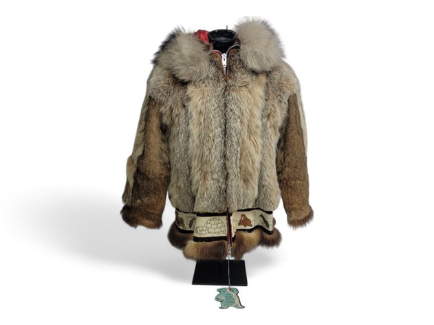 Wolf Fur Coat w/ Illustrative Hem