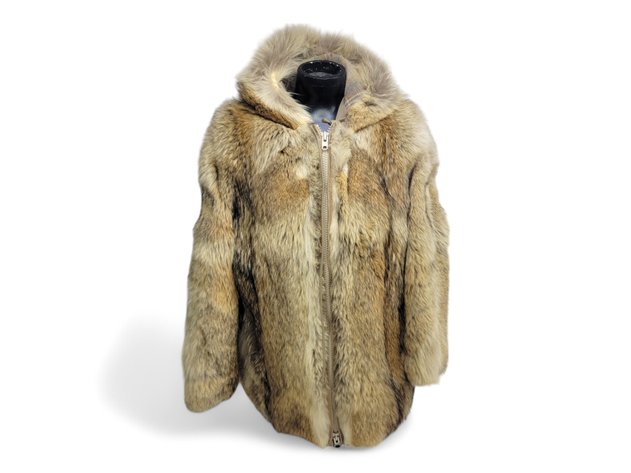 Coyote Fur Coat w/ Hood