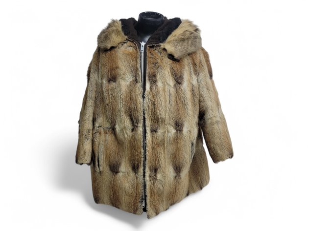 Beaver Fur Coat w/ Hood