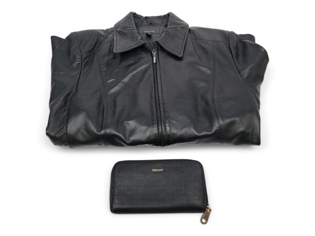 DKNY Wallet & Leather Jacket - XL