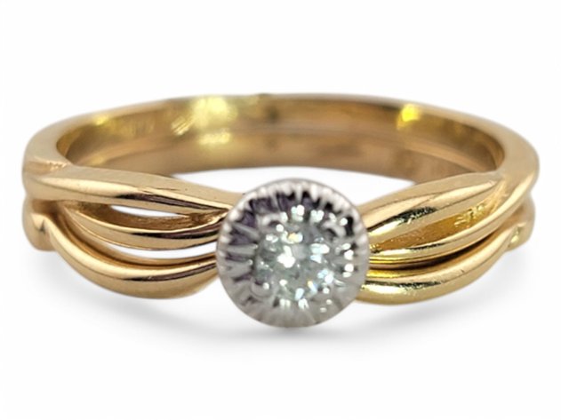 14k Yellow Gold Diamond Bridal Set