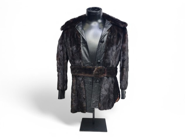 Mink Fur & Leather Coat w/ Belt - Martin Victor Furs