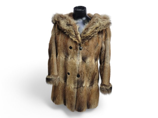 Beaver & Badger Double-Breasted Fur Coat