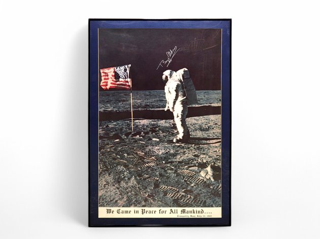 Buzz Aldrin Autographed Moon Landing Poster