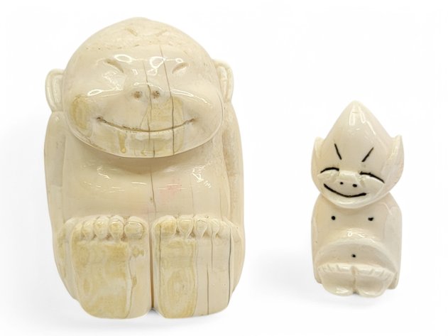 Walrus Tusk Billiken Figurines - Andrew Kunayak, Sr. & Other