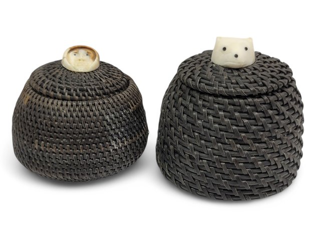 Two Iñupiaq Baleen Baskets